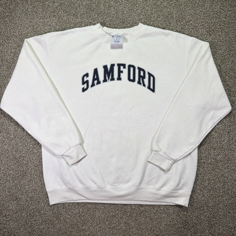 Samford University Sweatshirt White Champion Vintage Retro size XL